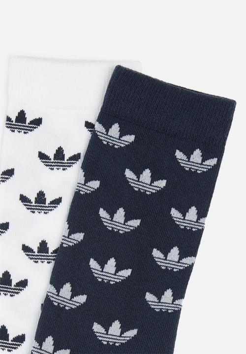 adidas Originals - Thin gr crew socks 2-pack - navy & white 