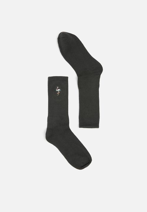 Factorie - Retro ribbed socks - black
