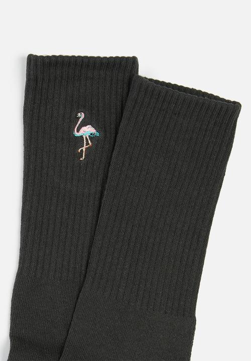 Factorie - Retro ribbed socks - black