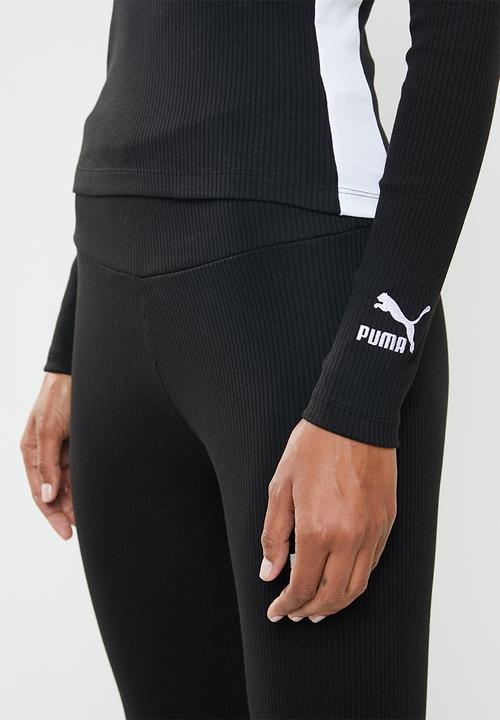 PUMA - Classic rib long sleeve top - black