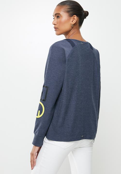 G-STAR - Sleeve print sweater - navy