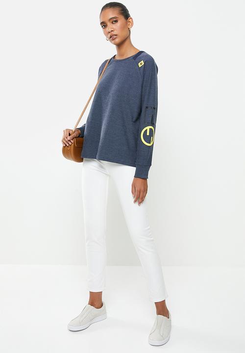 G-STAR - Sleeve print sweater - navy