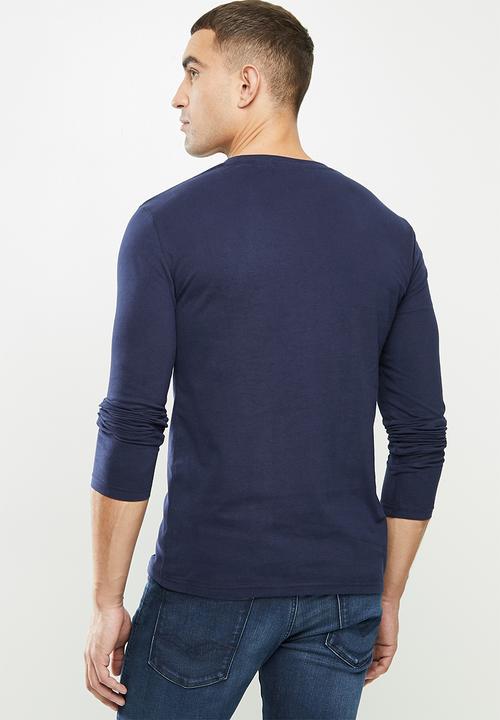 Superdry. - Ol vintage emb ls top - navy