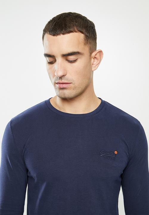 Superdry. - Ol vintage emb ls top - navy
