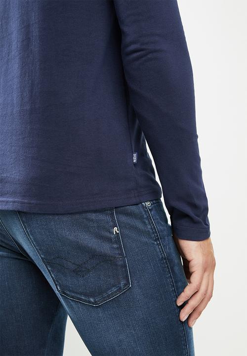 Superdry. - Ol vintage emb ls top - navy
