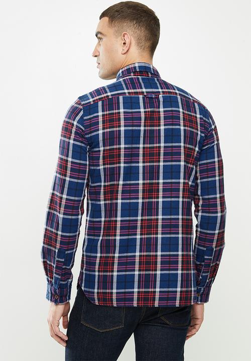 Superdry. - Classic lumberjack shirt - blue & red 