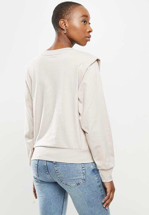 Jacqueline de Yong - Lenka ivy life long sleeve shoulder sweat - stone