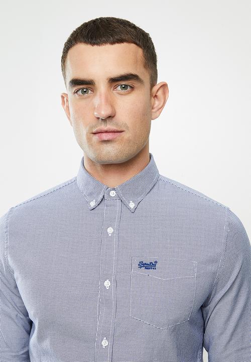 Superdry. - Classic university oxford shirt - white & navy