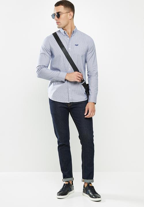 Superdry. - Classic university oxford shirt - white & navy