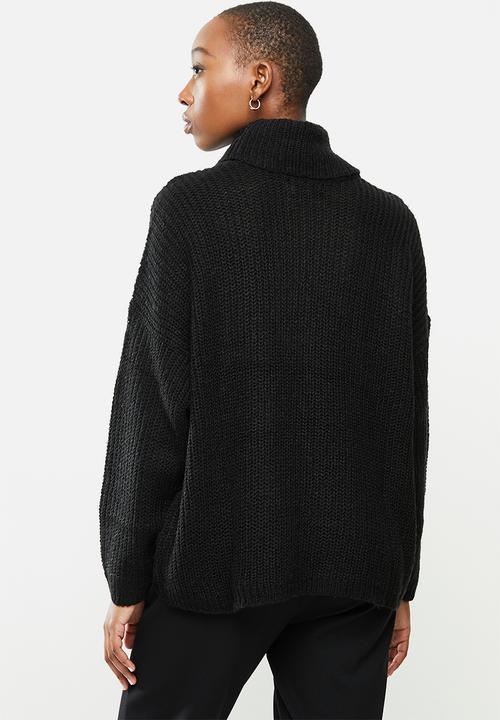 Jacqueline de Yong - Nageem Megan long sleeve roll neck pull knit - black
