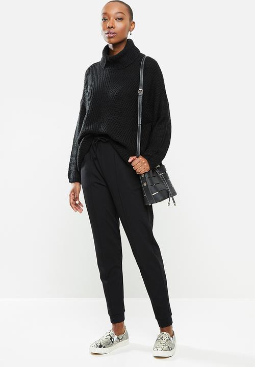 Jacqueline de Yong - Nageem Megan long sleeve roll neck pull knit - black