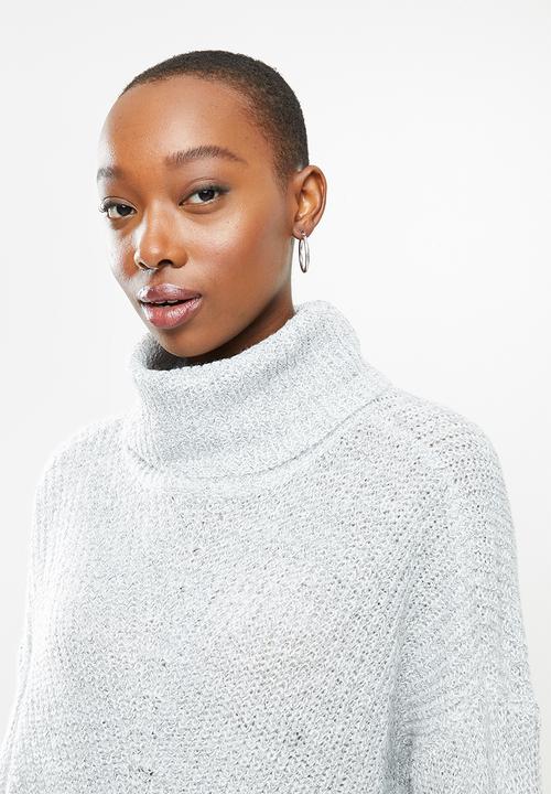 Jacqueline de Yong - Nageem Megan long sleeve roll neck pull knit - grey 