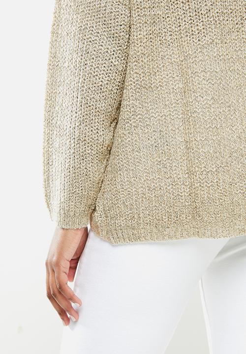 Jacqueline de Yong - Nageem Megan long sleeve roll neck pull knit - beige