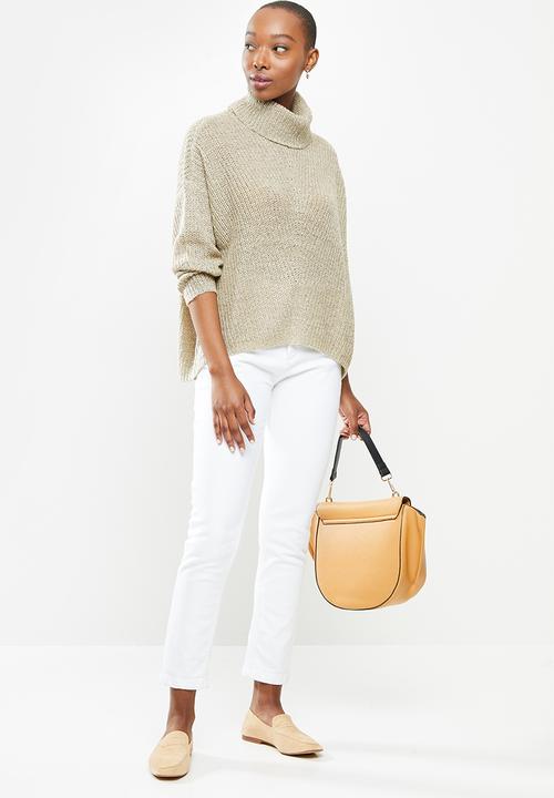 Jacqueline de Yong - Nageem Megan long sleeve roll neck pull knit - beige