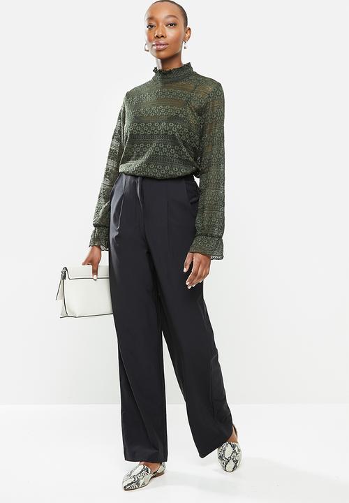 Jacqueline de Yong - Madelyn long sleeve smock top - olive 