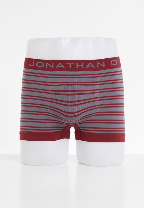 Jonathan D - Men's 2-pack seamless briefs - burgundy & grey 