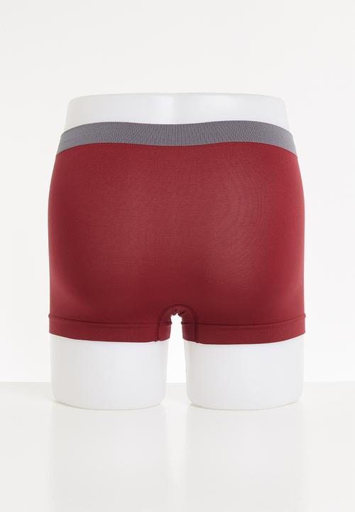 Jonathan D - Men's 2-pack seamless briefs - burgundy & grey 