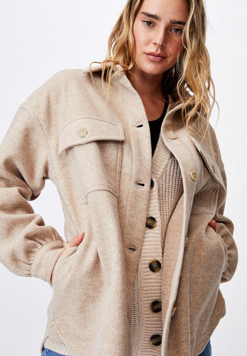 Cotton On - The shacket - oatmeal marle