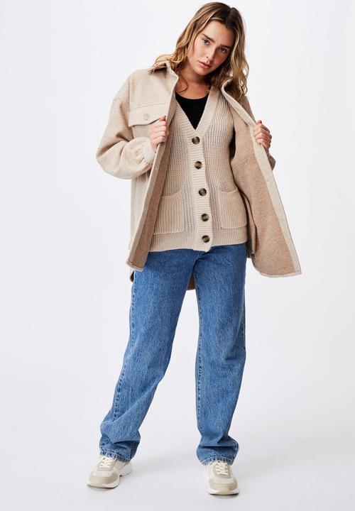 Cotton On - The shacket - oatmeal marle