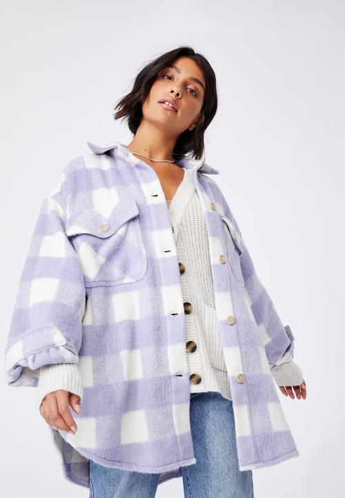 Cotton On - The shacket - lila check
