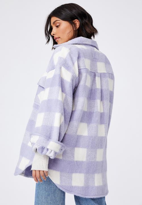 Cotton On - The shacket - lila check