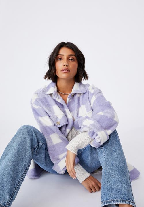 Cotton On - The shacket - lila check