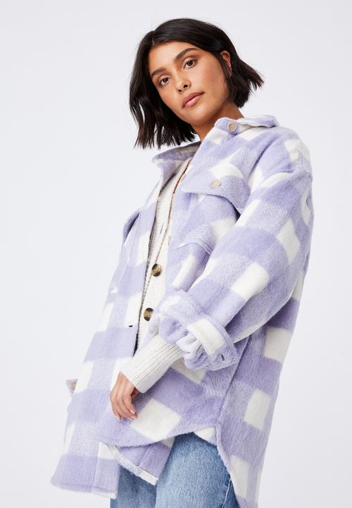 Cotton On - The shacket - lila check