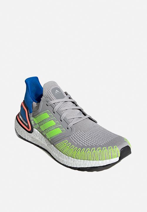 adidas Performance - Ultraboost 20 - Grey Two / Signal Green / Glow Blue