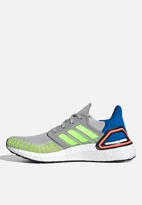 adidas Performance - Ultraboost 20 - Grey Two / Signal Green / Glow Blue