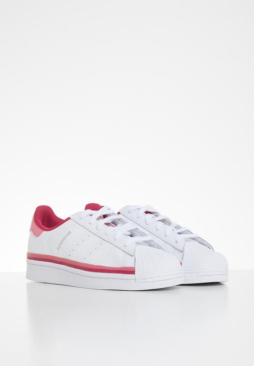 adidas Originals - Superstar j -  white & pink 