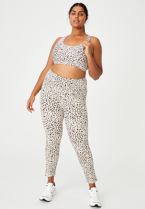 Cotton On - Curve strappy sports crop - blooming leopard