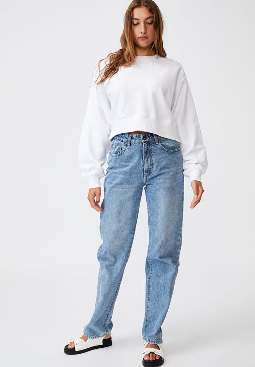 Cotton On - Classic cropped crew - white