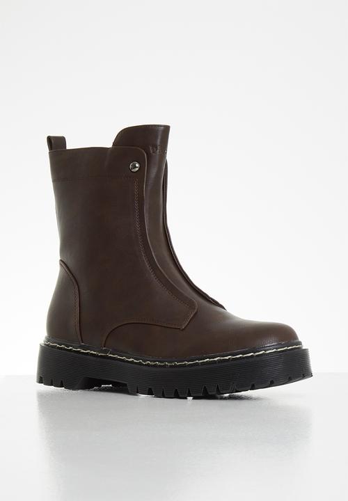 Plum - Pais chunky ankle boot - brown