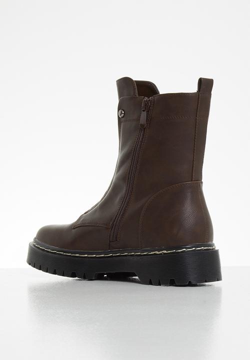 Plum - Pais chunky ankle boot - brown
