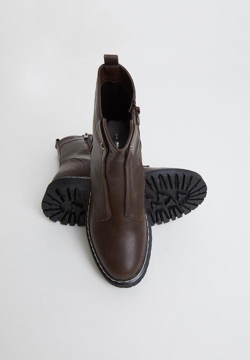 Plum - Pais chunky ankle boot - brown