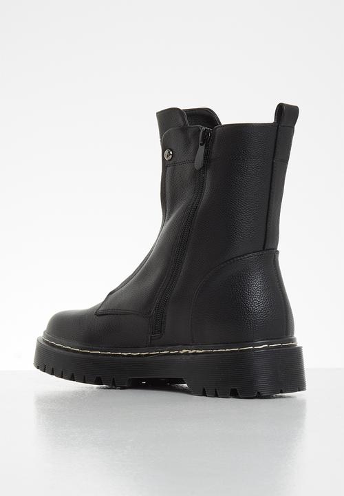 Plum - Pais chunky ankle boot - black