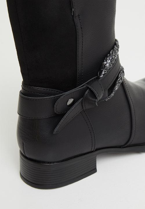 Plum - Olivi mid calf boot - black