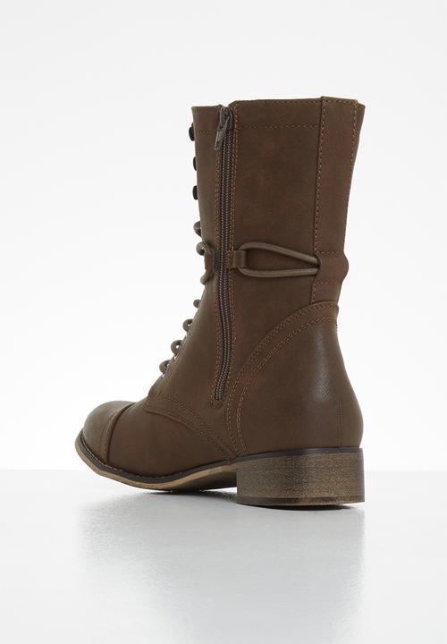 Miss Black - Bon bon 2 mid calf boot - brown 