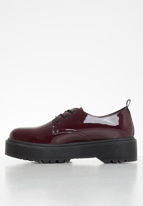 Plum - Thuli lug sole lace up shoe - burgundy