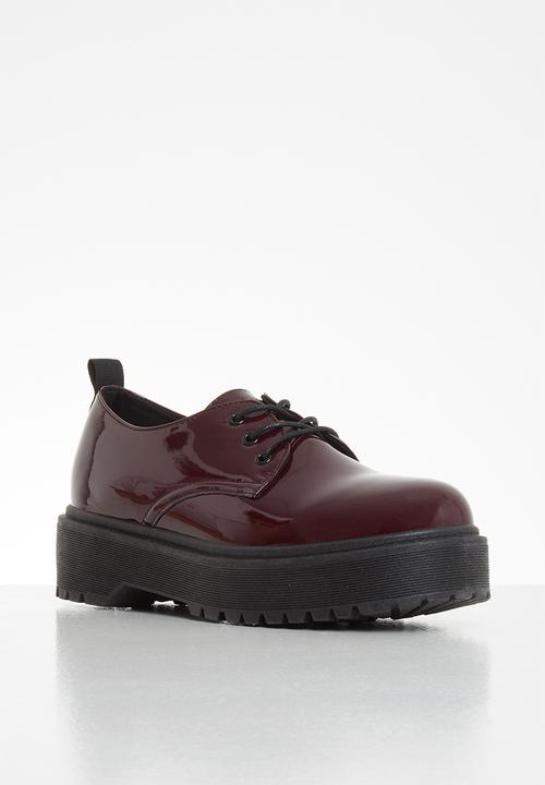 Plum - Thuli lug sole lace up shoe - burgundy