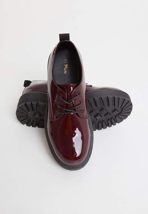 Plum - Thuli lug sole lace up shoe - burgundy