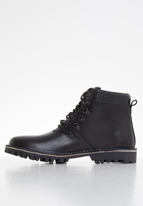 Superbalist - Marvin leather lace-up boot - black