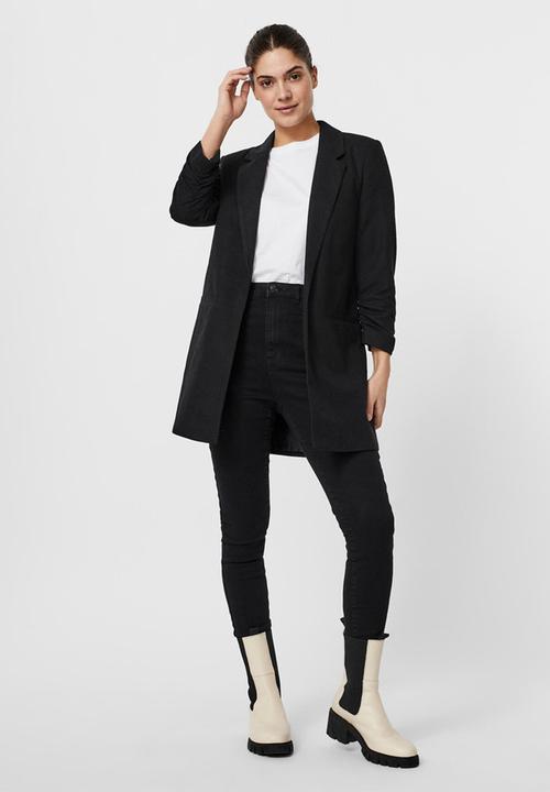 Vero Moda - Rica 7/8 long blazer - black