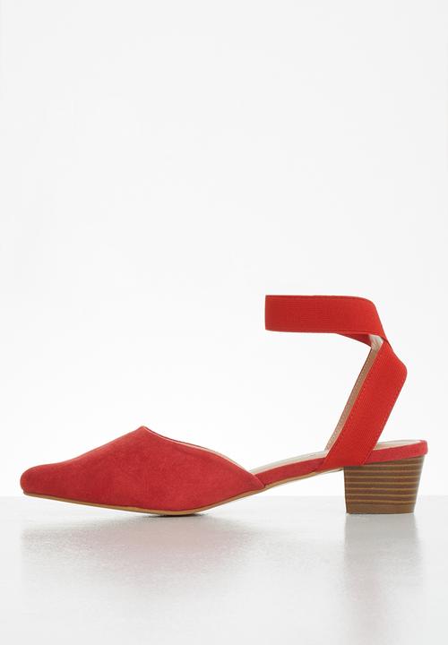Butterfly Feet - Sling ankle strap heel - red