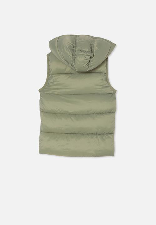 Cotton On - Billie puffer vest - green