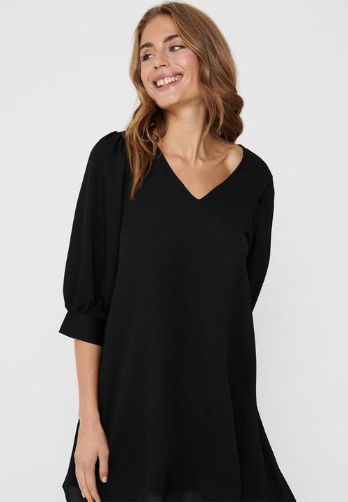 Jacqueline de Yong - Sally puff sleeve dress - black