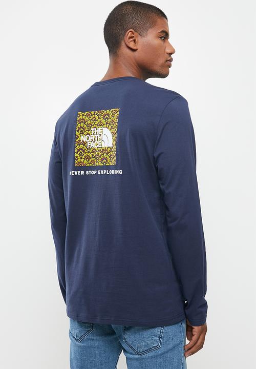 The North Face - Long sleeve red box tee - navy