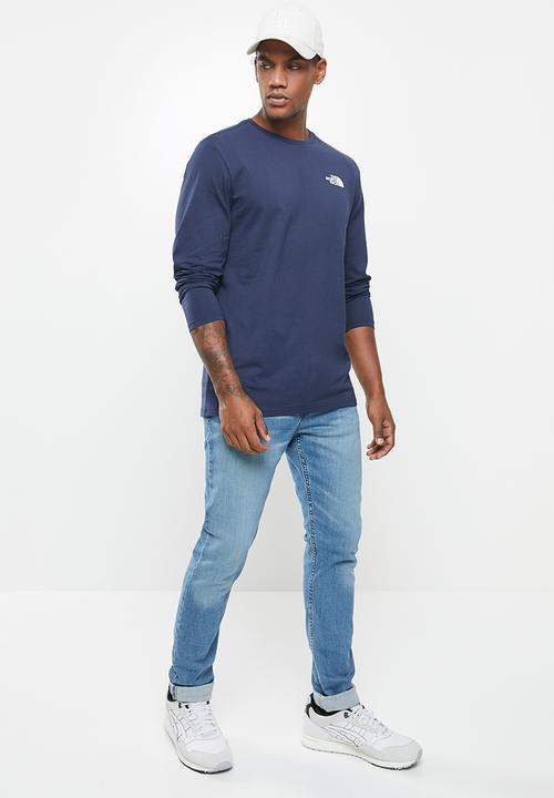The North Face - Long sleeve red box tee - navy