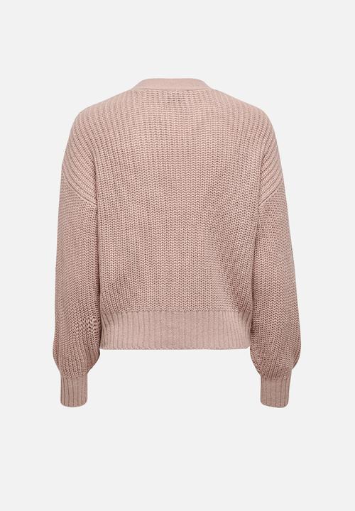 Jacqueline de Yong - Nola justy long sleeve cardigan knit - rose