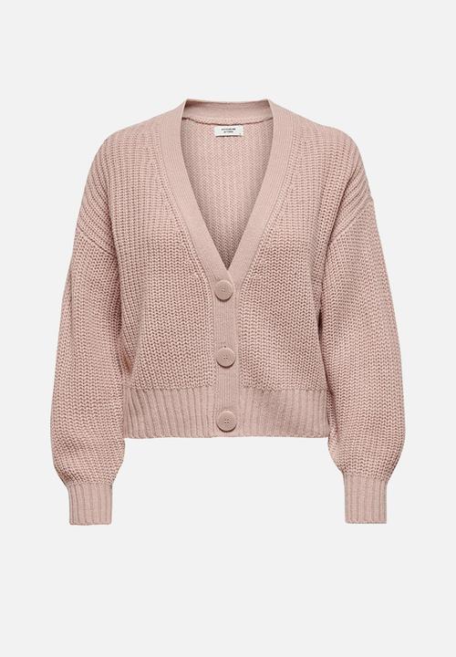 Jacqueline de Yong - Nola justy long sleeve cardigan knit - rose